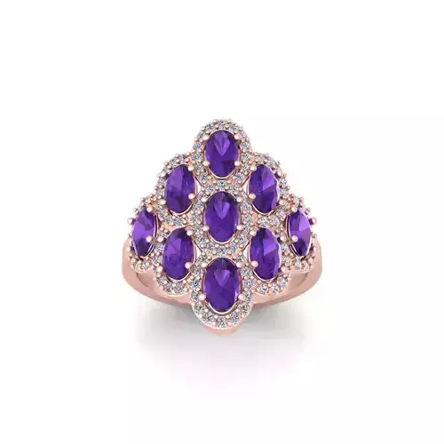 Fancy Gemstone Ring 40 3d Model and Render