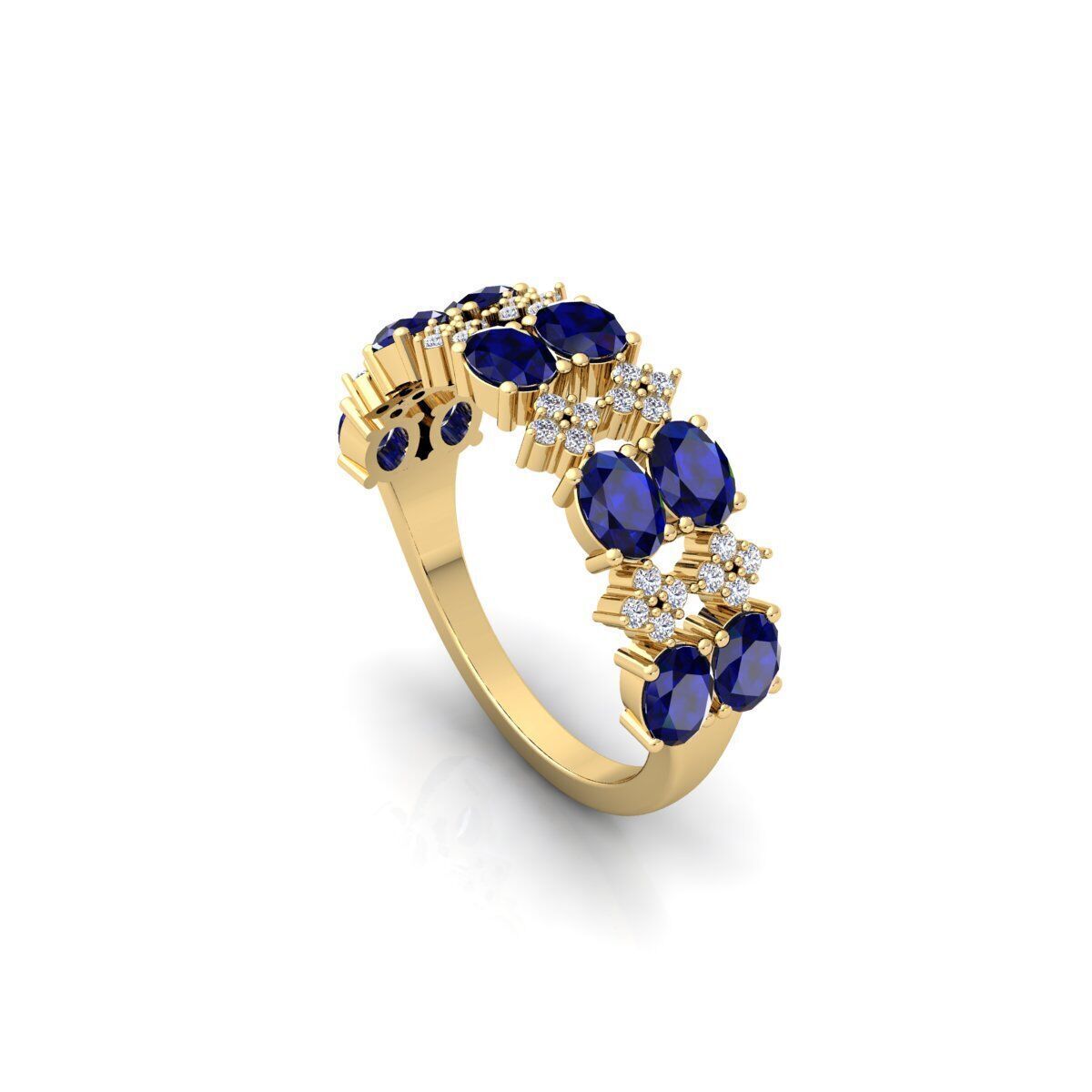 Fancy Gemstone Ring 39 3d Model and Render 3D print model_6
