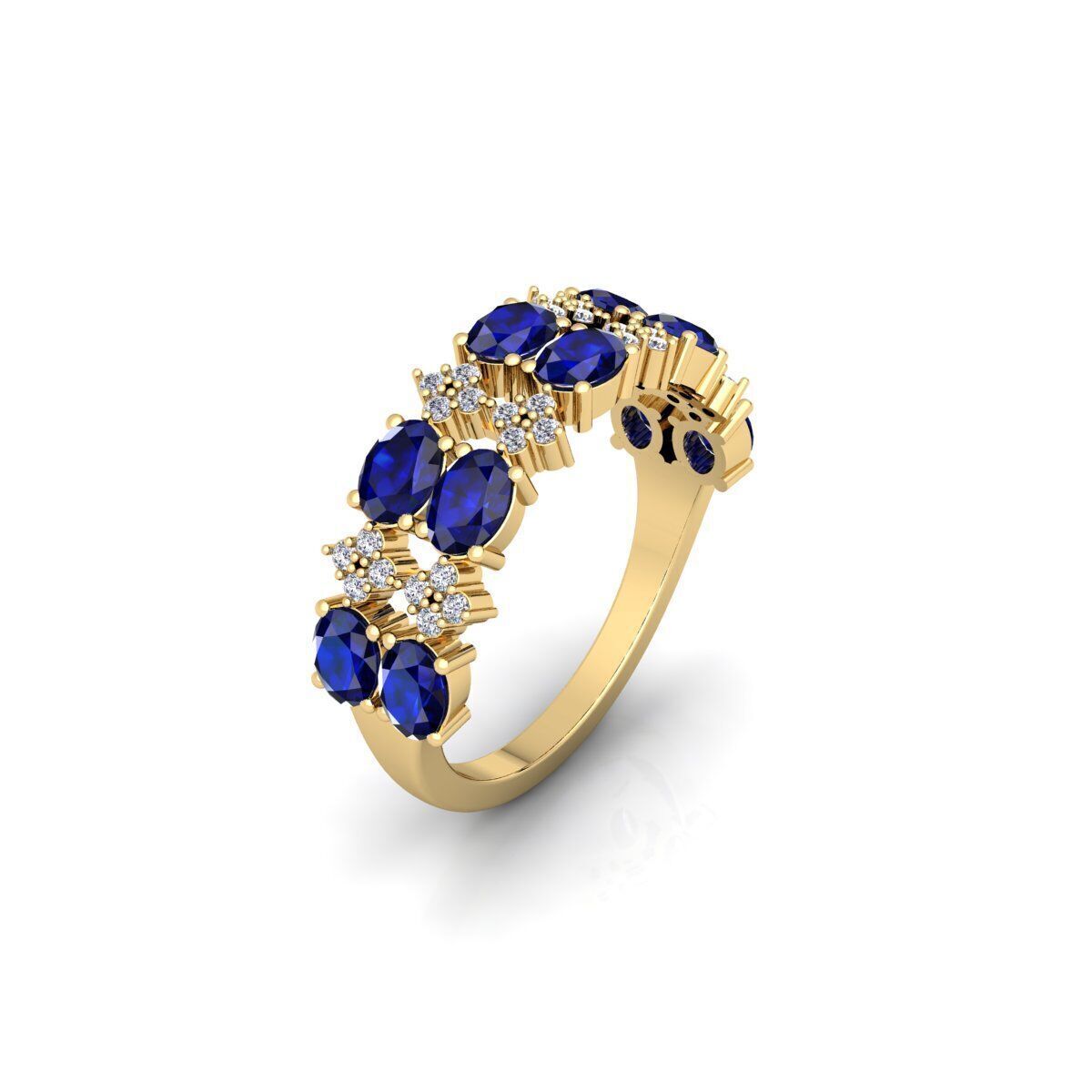 Fancy Gemstone Ring 39 3d Model and Render 3D print model_3