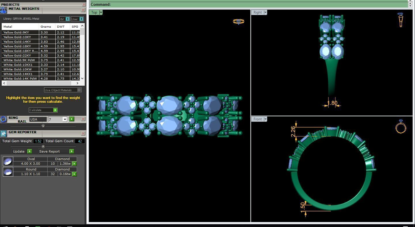 Fancy Gemstone Ring 39 3d Model and Render 3D print model_9