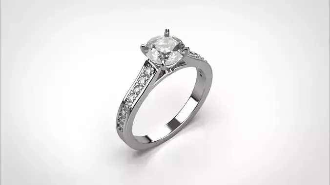 R074 Ring 1 ct Timeless 18K Gold Wedding Ring Elegant CAD Eu50