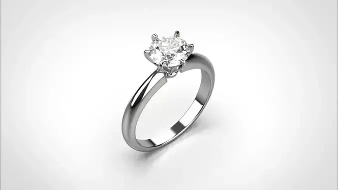 R075 Ring 1 ct Timeless 18K  Wedding Ring Elegant CAD Eu50