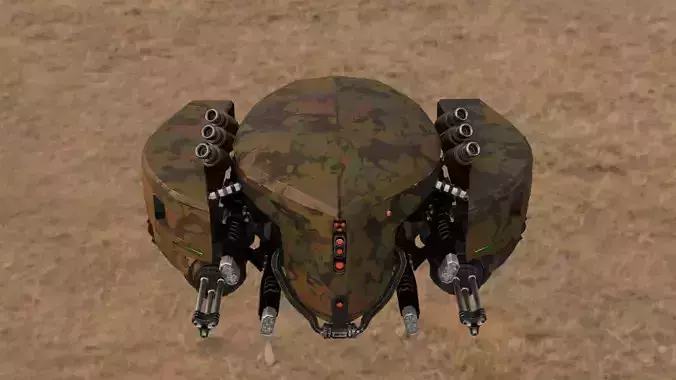  Drone scfi Game fighter  3 LODs  4K PBR  