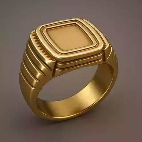 Gold Signet Ring 3D Model