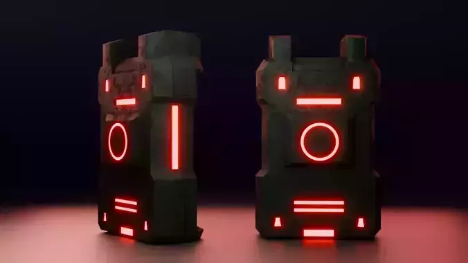 Sci-Fi Power Core Stylized Futuristic Energy Battery