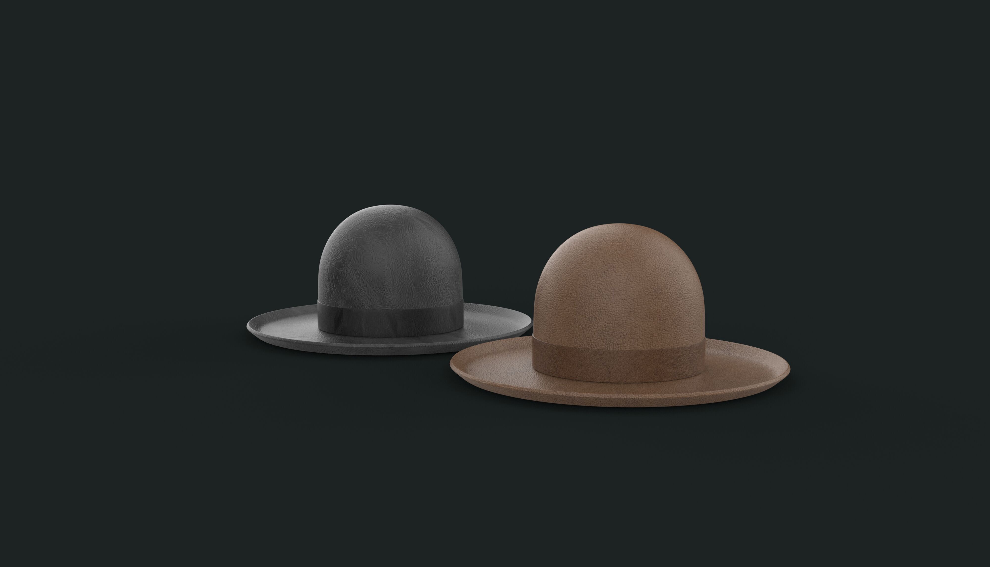 Bowler Hat 3D model_4