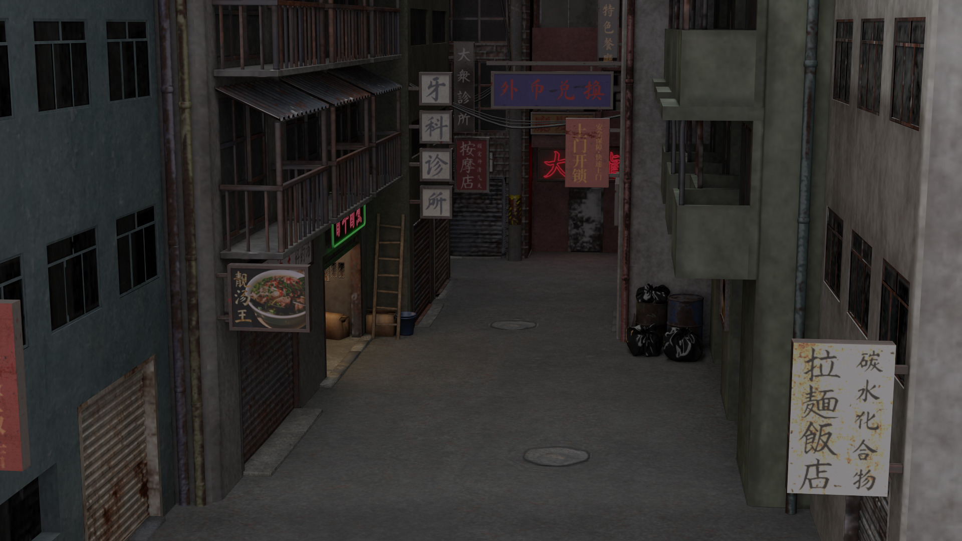 Japanease Street 3d Model Low-poly 3D model_2