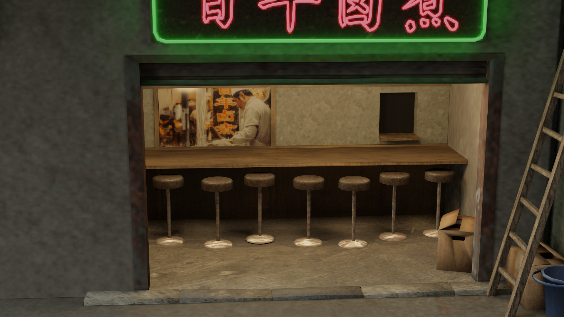 Japanease Street 3d Model Low-poly 3D model_3