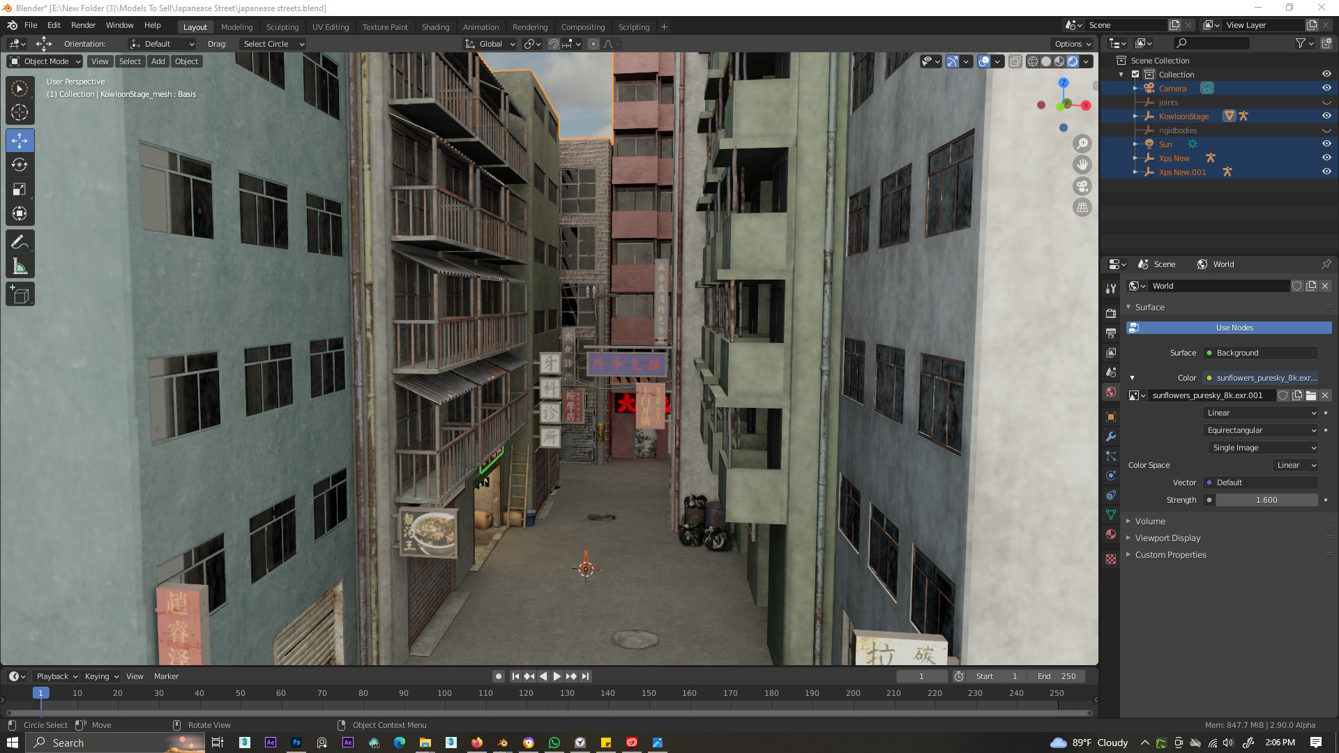 Japanease Street 3d Model Low-poly 3D model_5