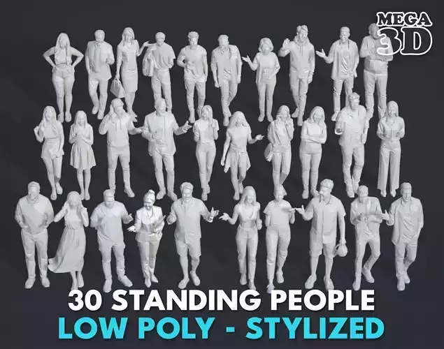 Character Pack - Talking Poses 250504 Low-poly 3D model