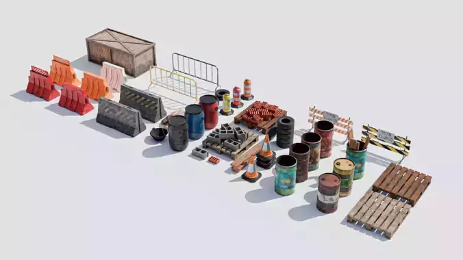 Construction Props - Low Poly Pack 3D