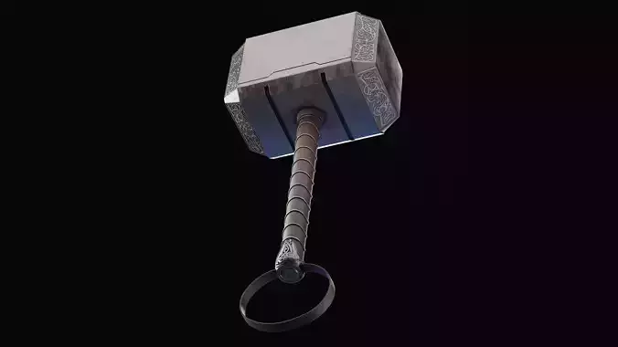 Thor Hammer 3D Asset Realistic Mjolnir PBR Model with 4K Texture