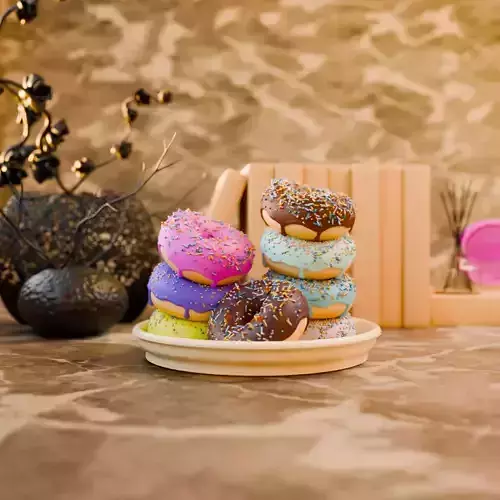 Realistic Blender Donut 3D Model Cycles Ready