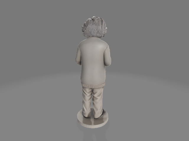 Albert Einstein Statue Reading a Book 3D model_3