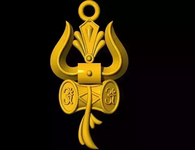 trishul pendant 3dm file