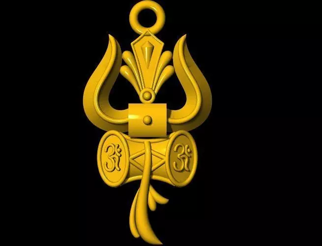 trishul pendant 3dm file 3D print model_0