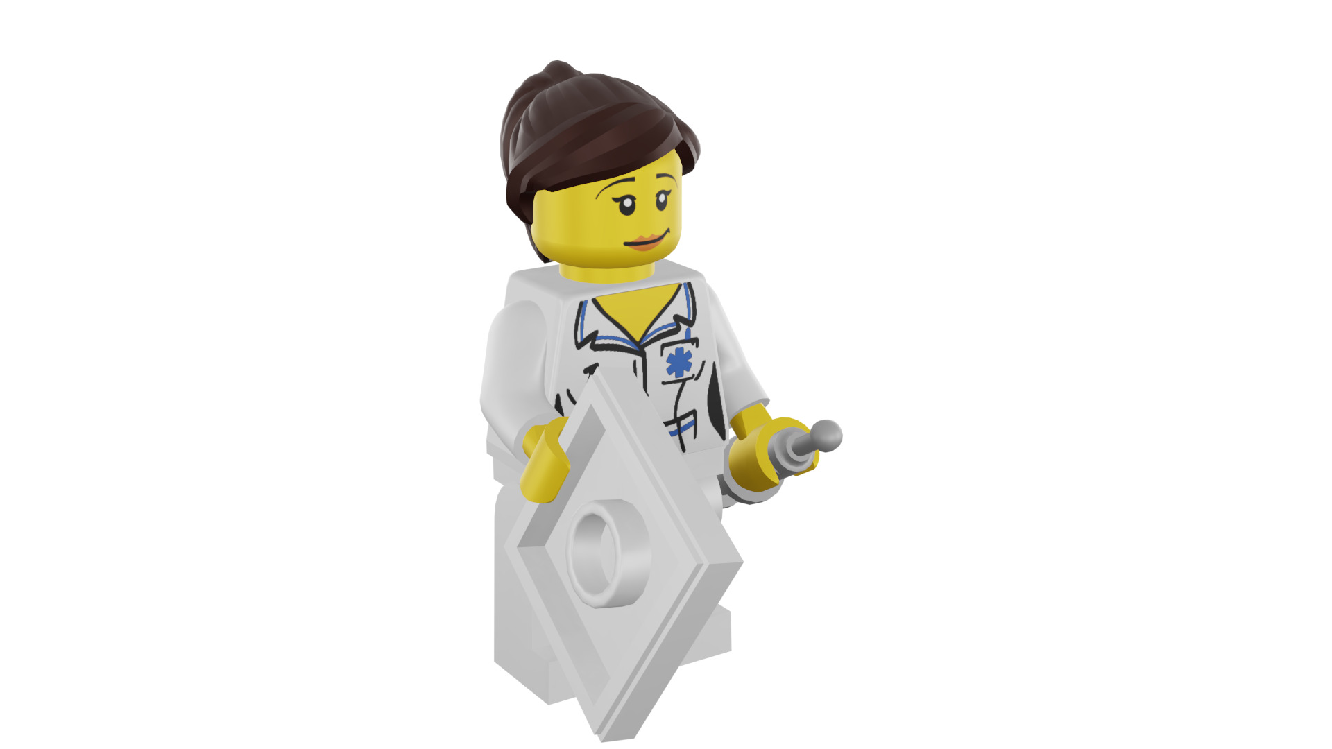 3D print minifigure - 8683-11 Nurse 3D print model_7