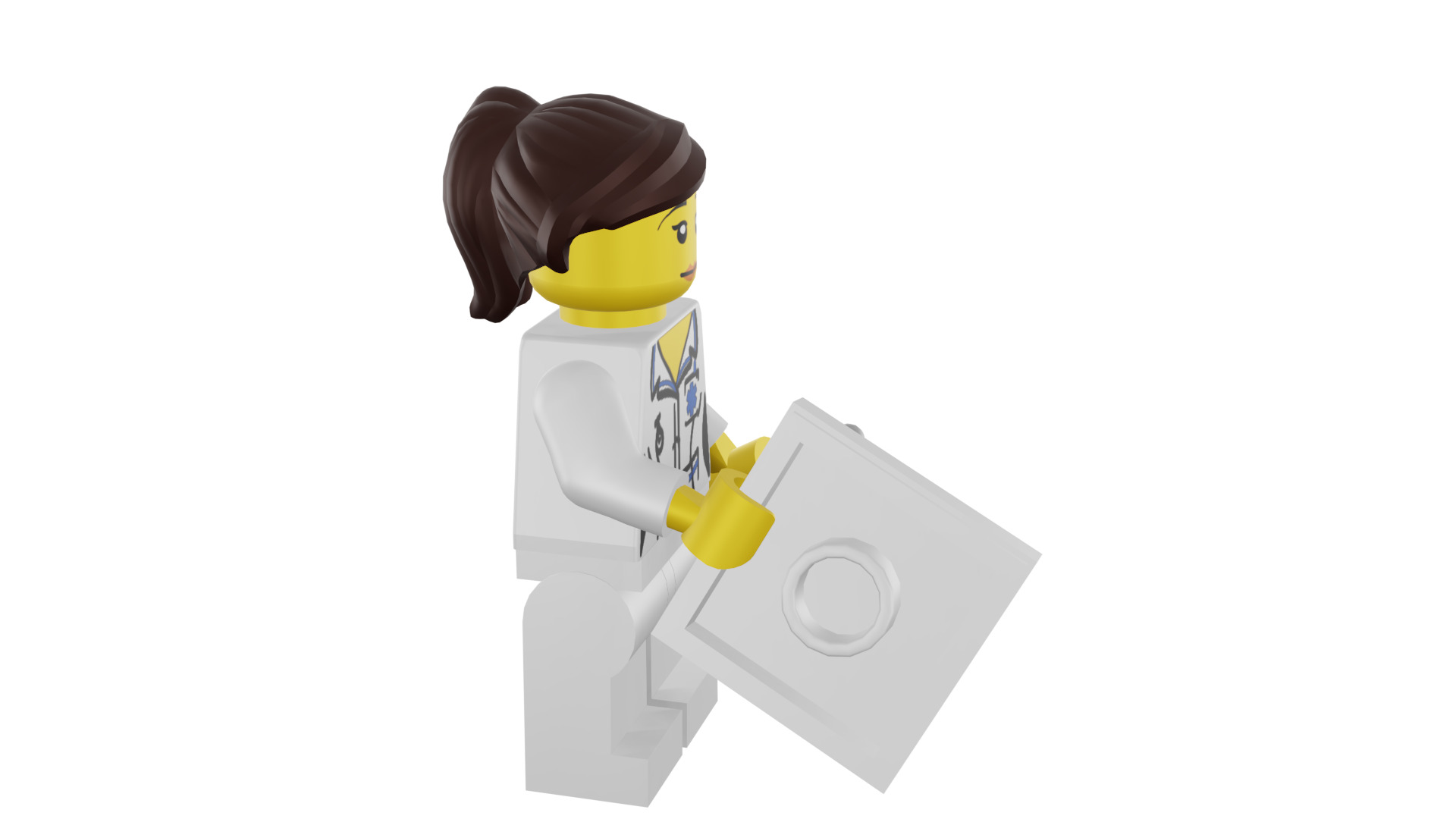 3D print minifigure - 8683-11 Nurse 3D print model_12