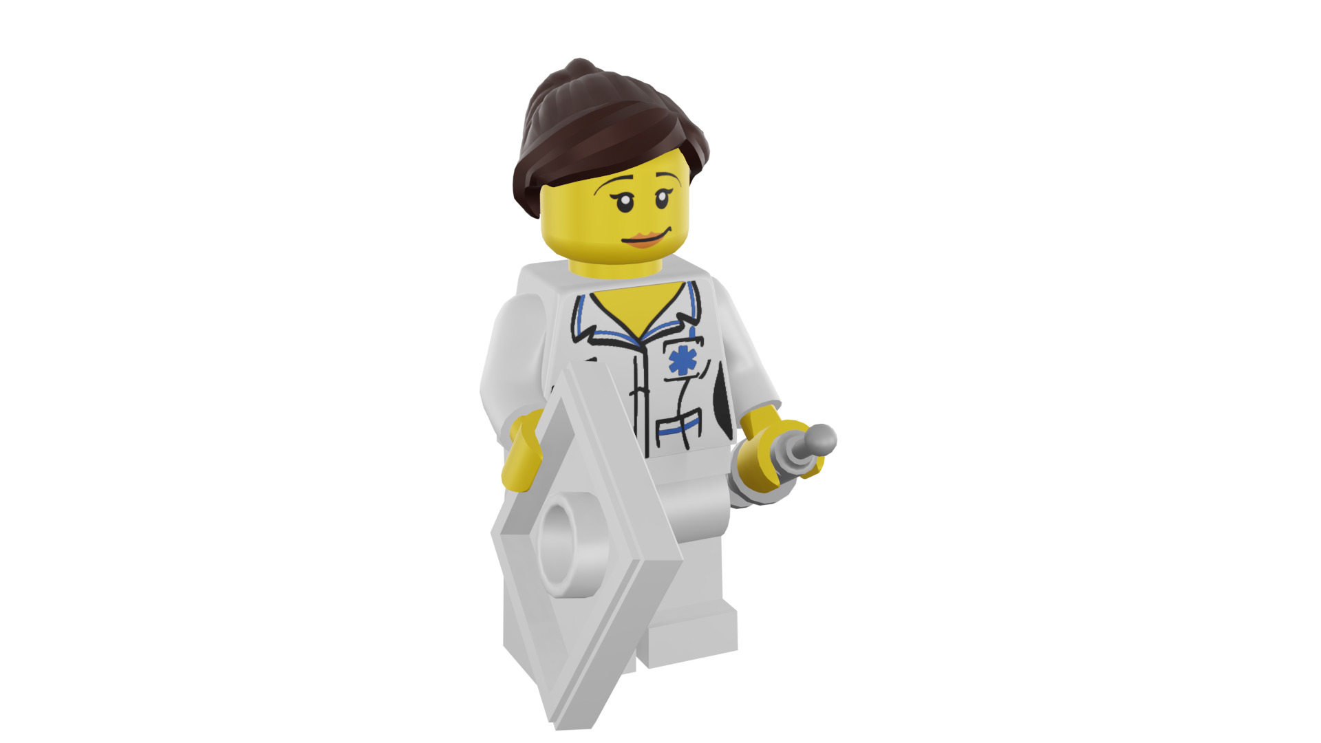 3D print minifigure - 8683-11 Nurse 3D print model_6