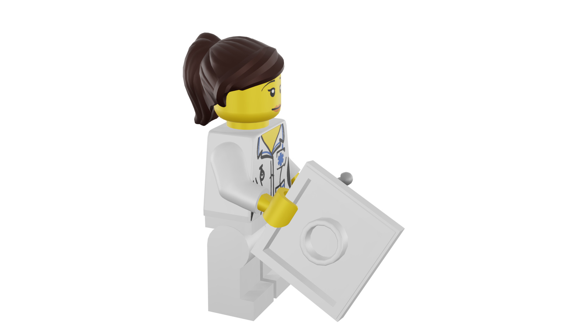 3D print minifigure - 8683-11 Nurse 3D print model_11