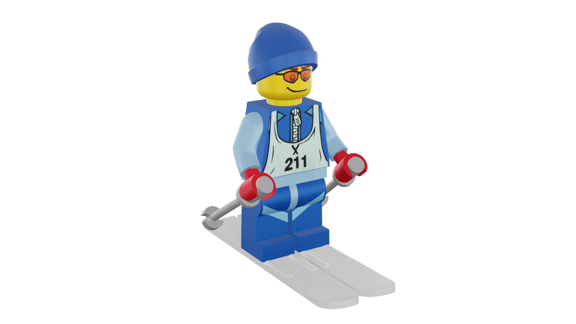 3D print minifigure - 8684-12 Skier 3D print model_13