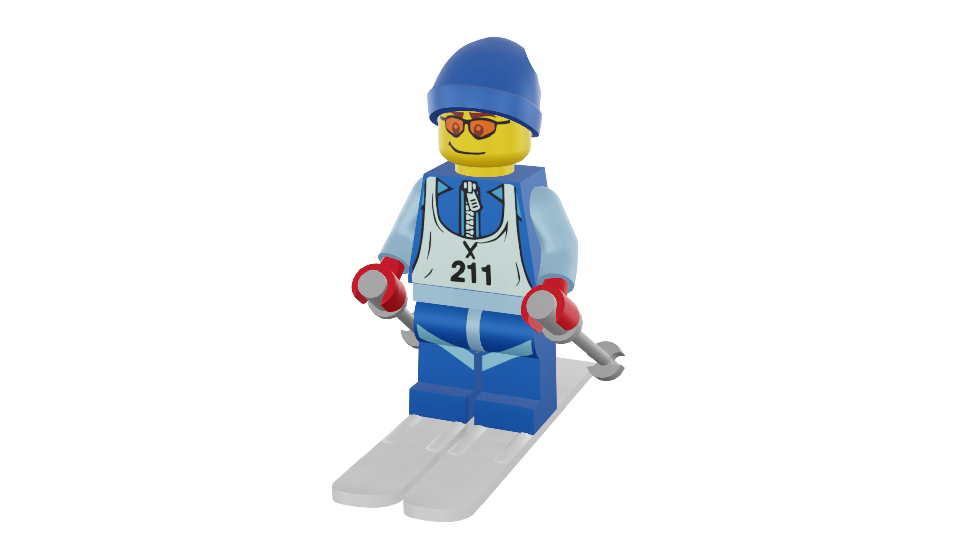 3D print minifigure - 8684-12 Skier 3D print model_34