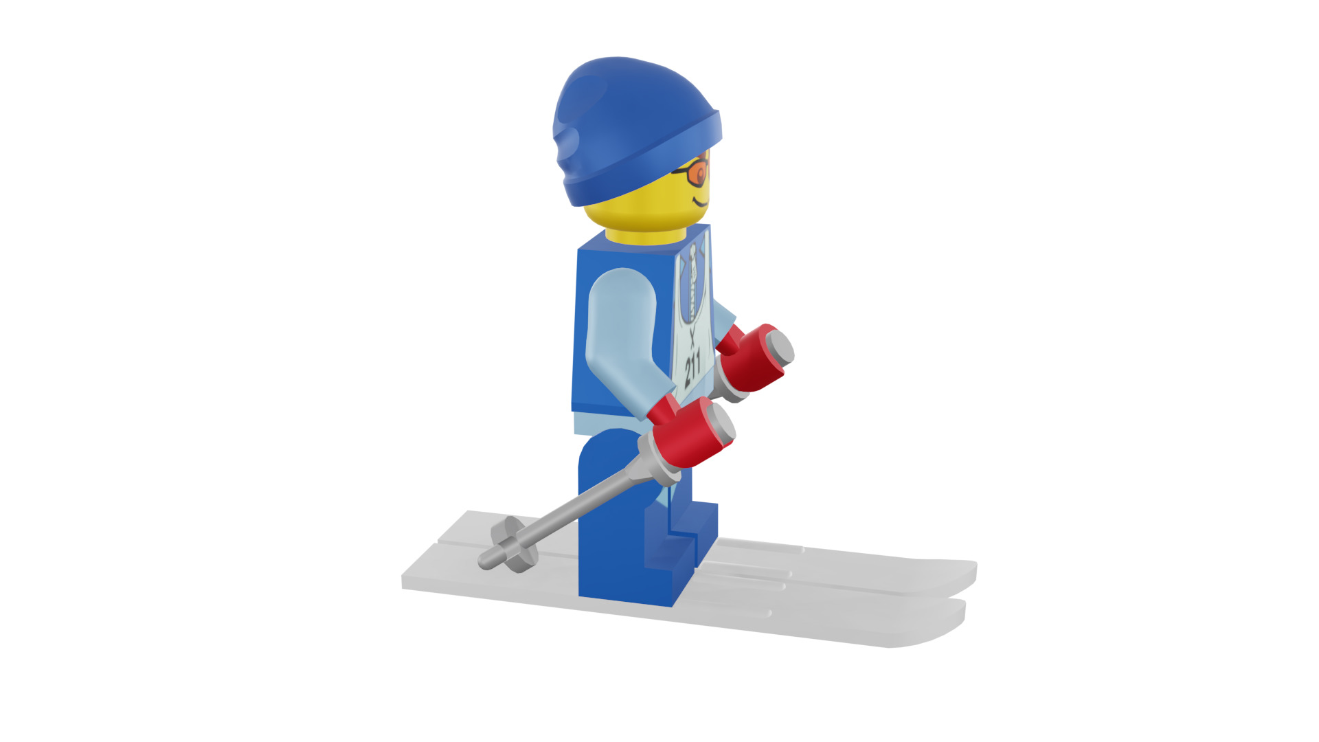 3D print minifigure - 8684-12 Skier 3D print model_8