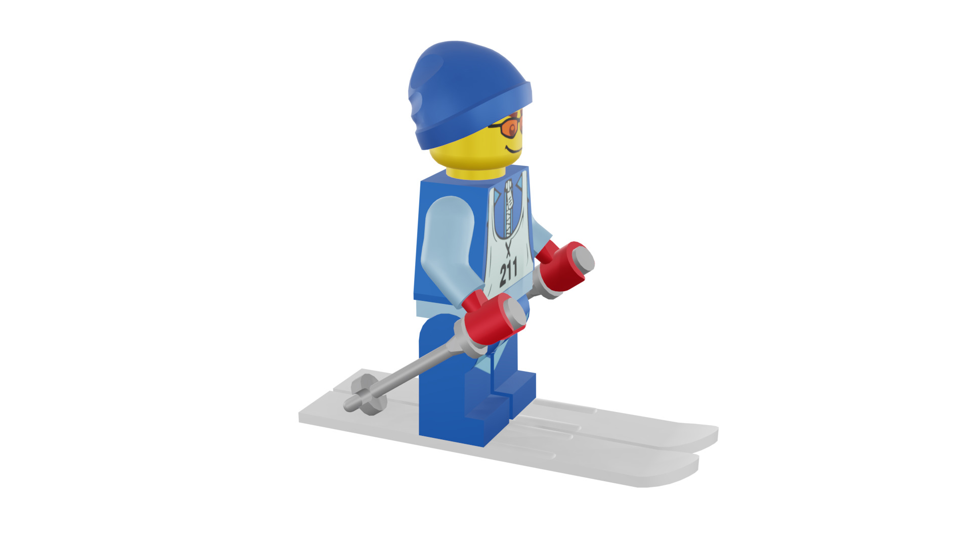 3D print minifigure - 8684-12 Skier 3D print model_12