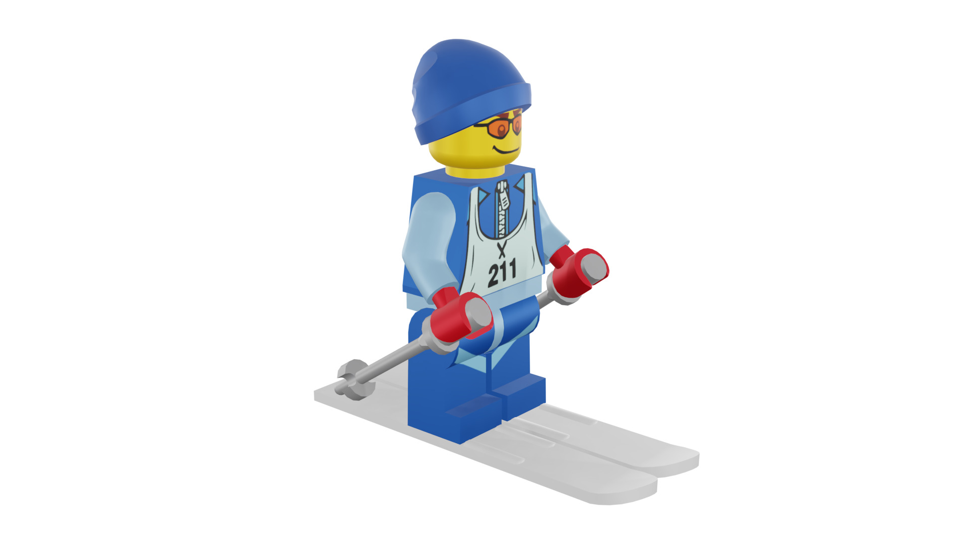 3D print minifigure - 8684-12 Skier 3D print model_7