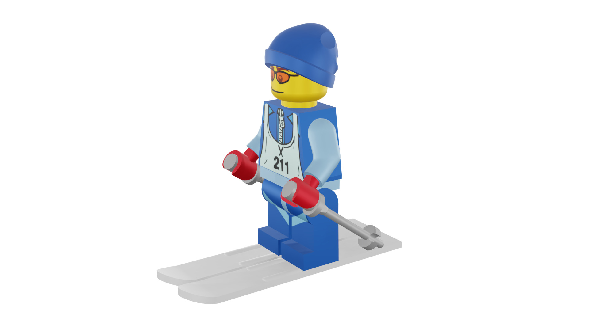 3D print minifigure - 8684-12 Skier 3D print model_29