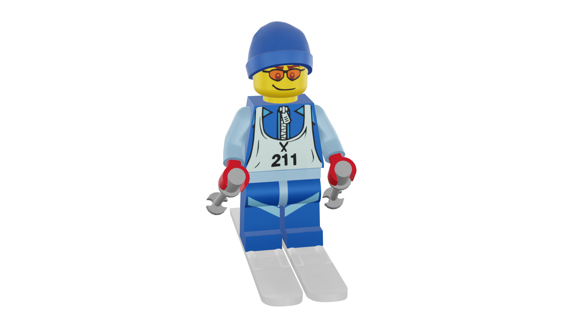 3D print minifigure - 8684-12 Skier 3D print model_47