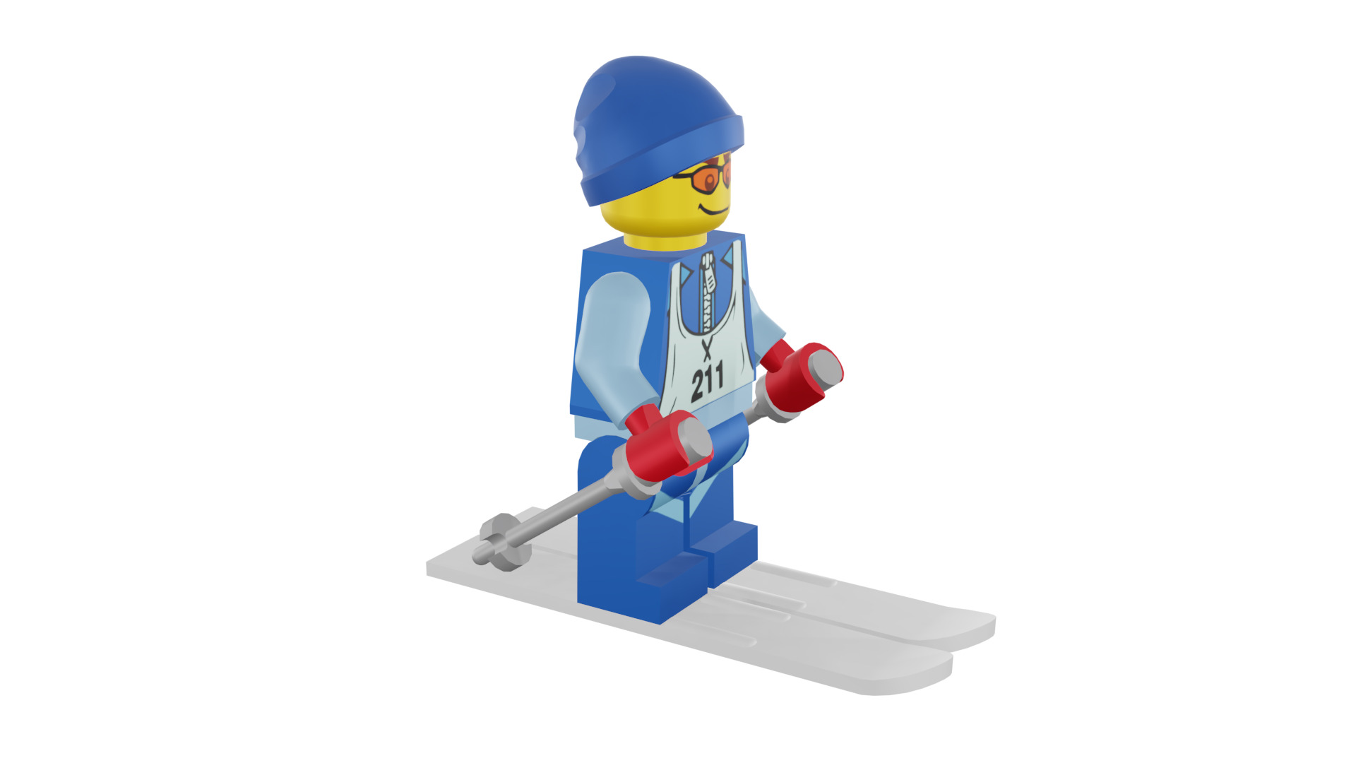 3D print minifigure - 8684-12 Skier 3D print model_9