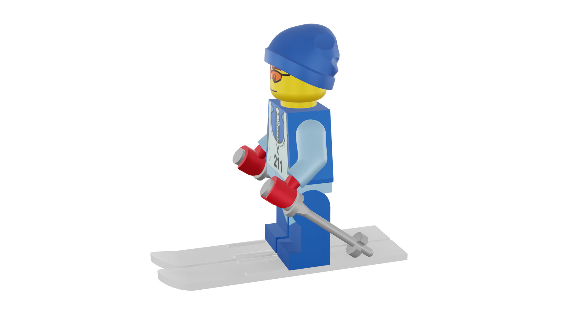 3D print minifigure - 8684-12 Skier 3D print model_46