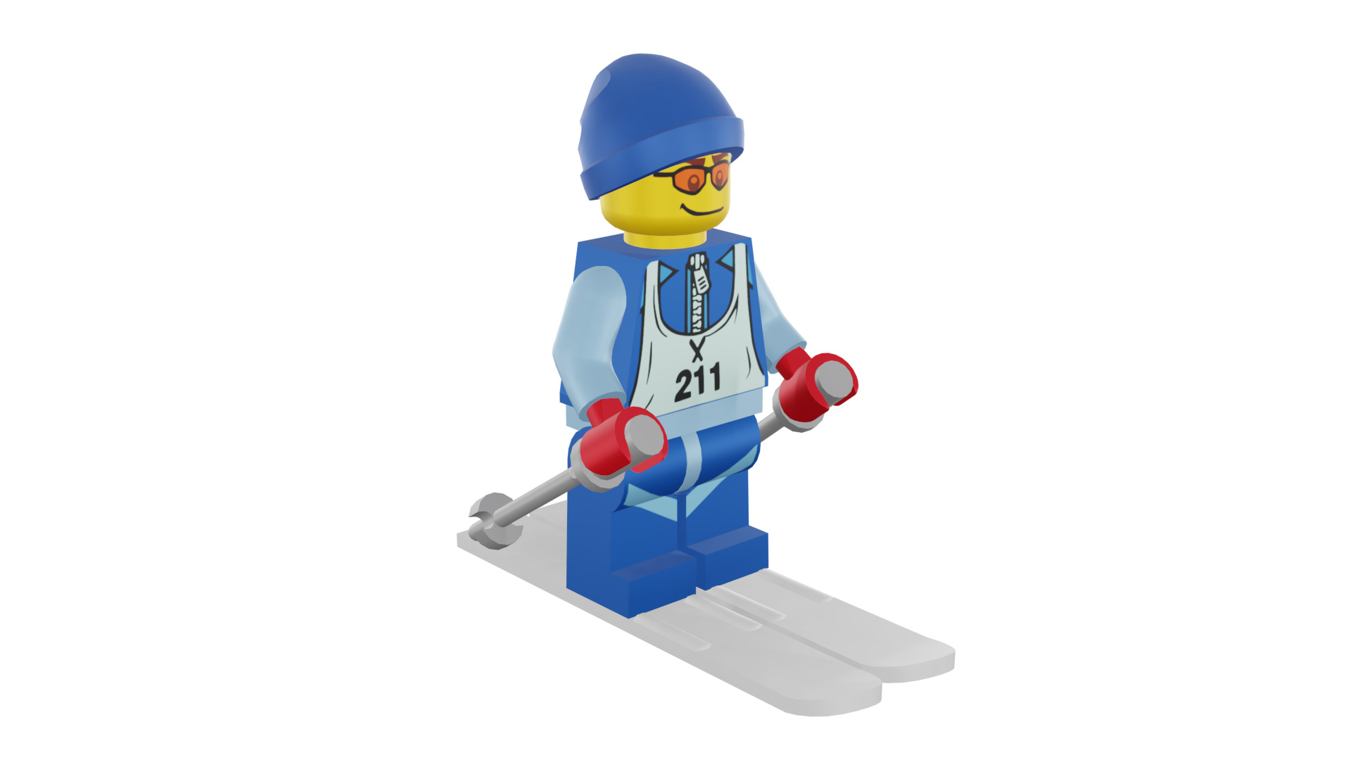 3D print minifigure - 8684-12 Skier 3D print model_11