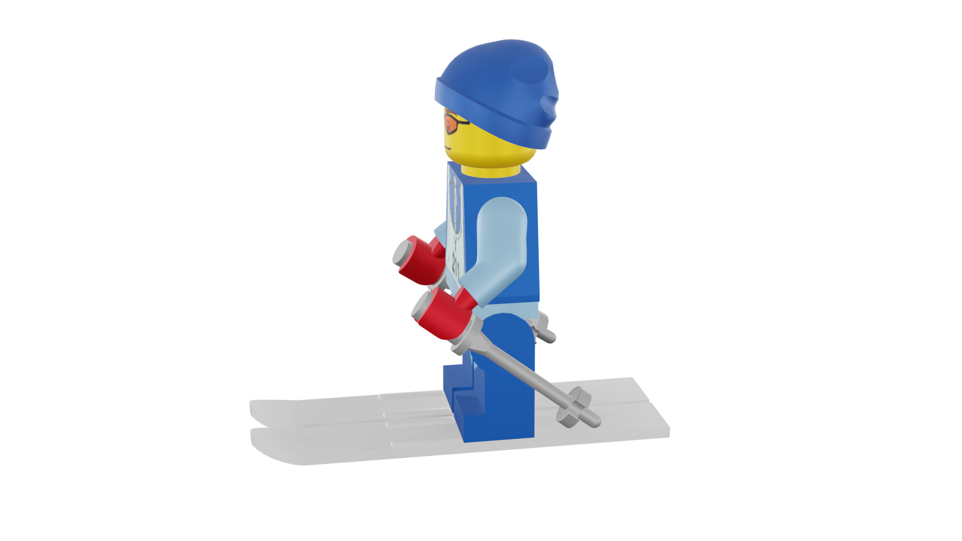3D print minifigure - 8684-12 Skier 3D print model_48