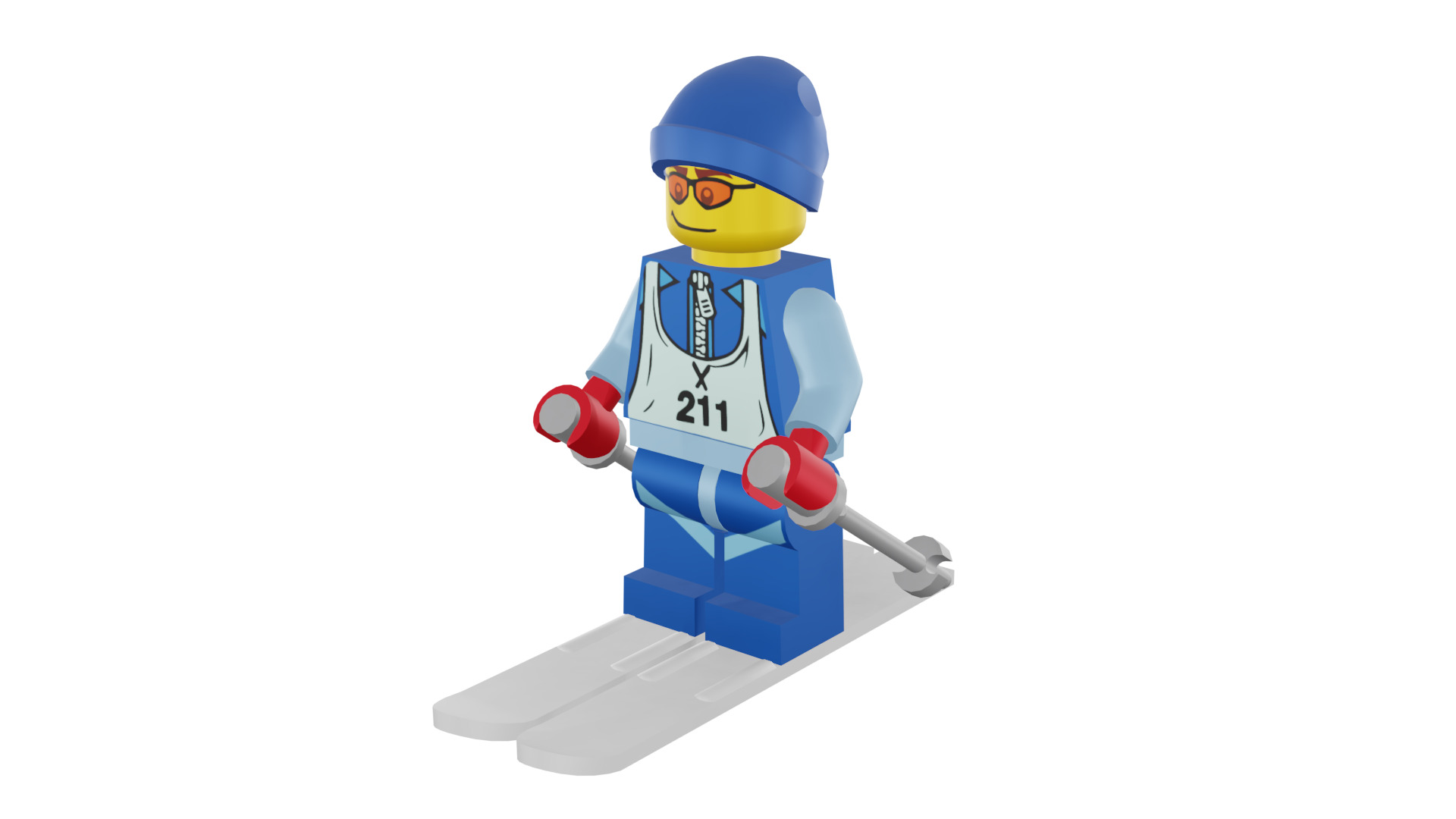 3D print minifigure - 8684-12 Skier 3D print model_40