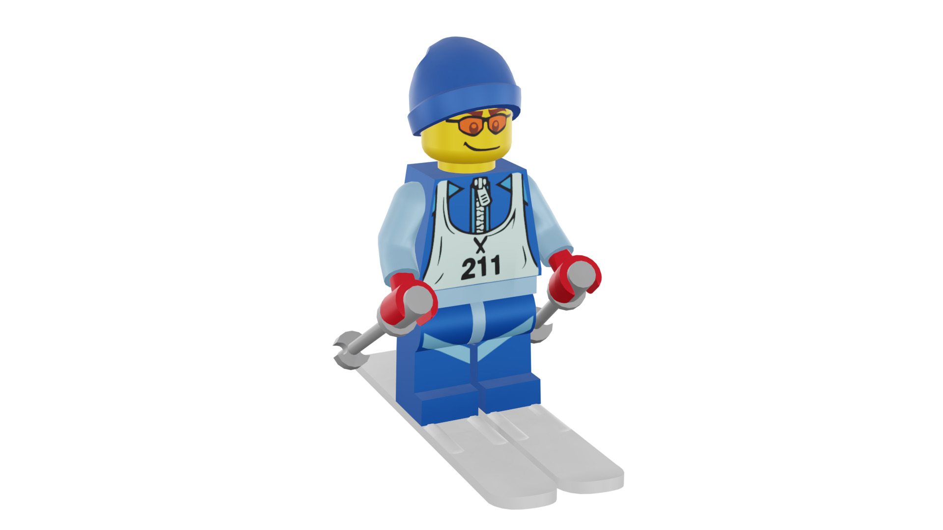 3D print minifigure - 8684-12 Skier 3D print model_16