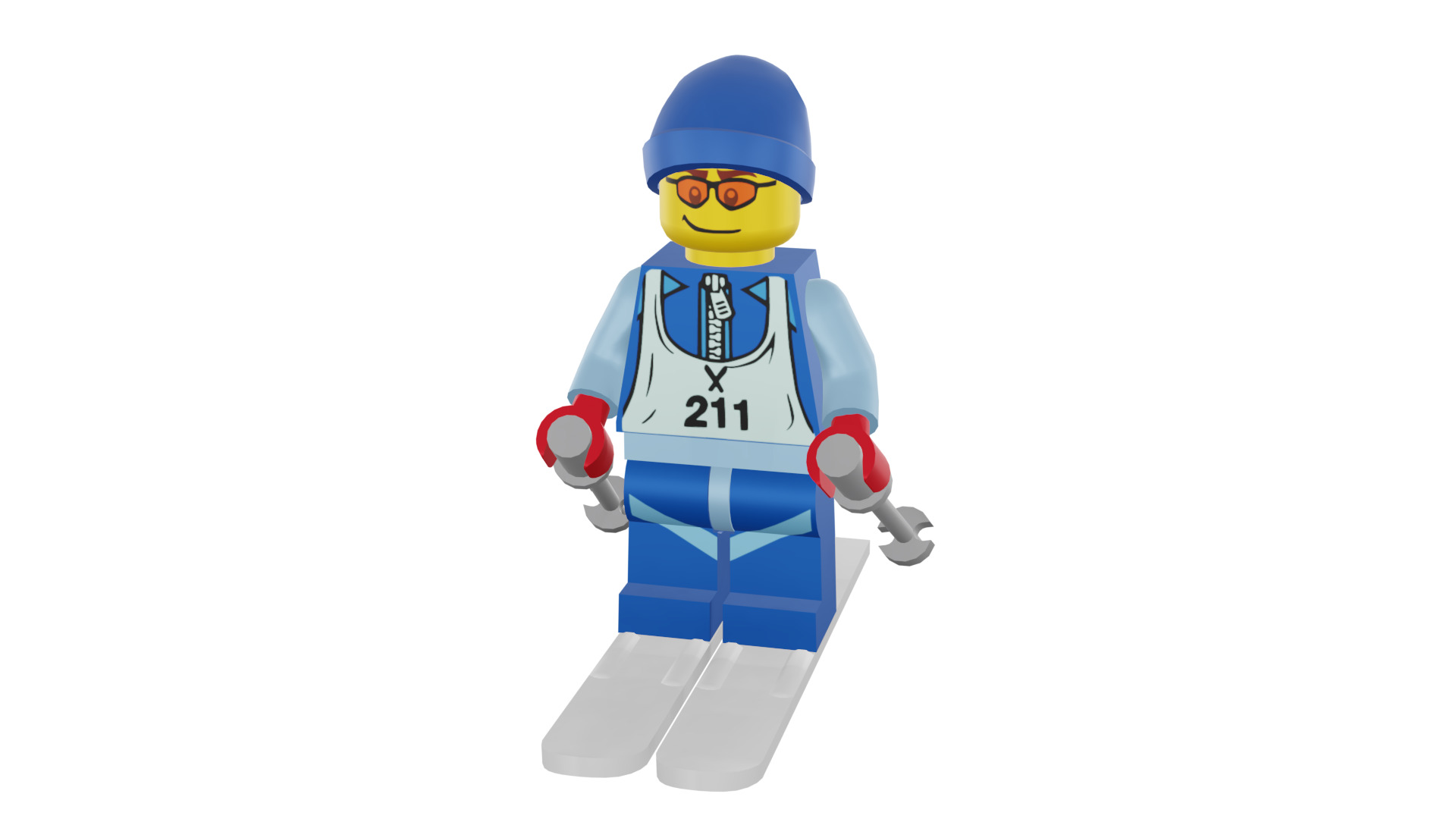 3D print minifigure - 8684-12 Skier 3D print model_44