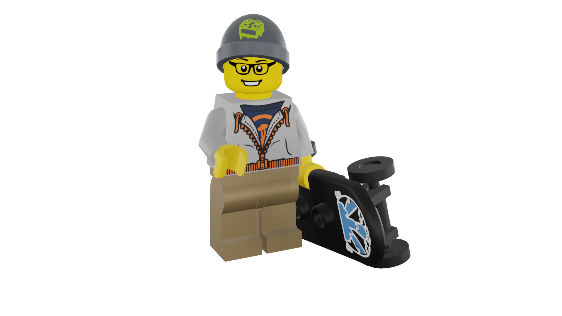 3D print minifigure - 8804-9 Street Skater 3D print model_7