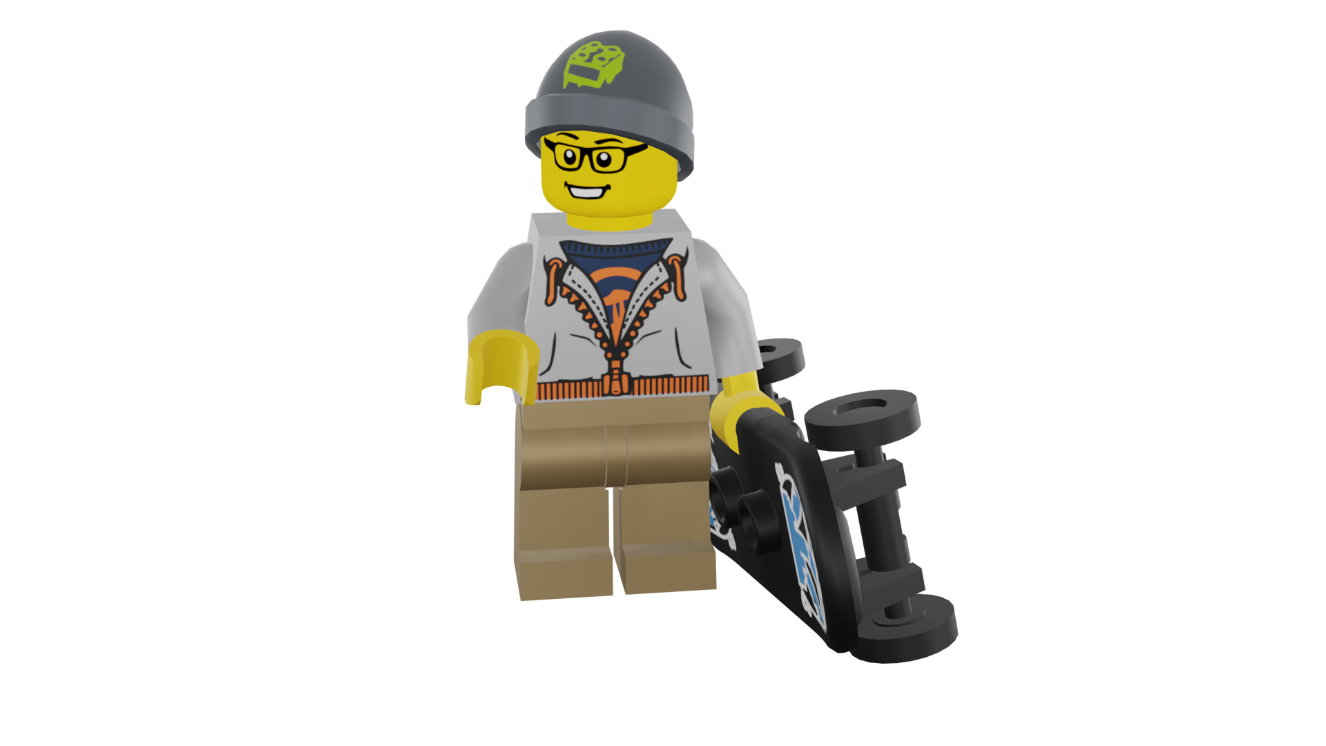 3D print minifigure - 8804-9 Street Skater 3D print model_5