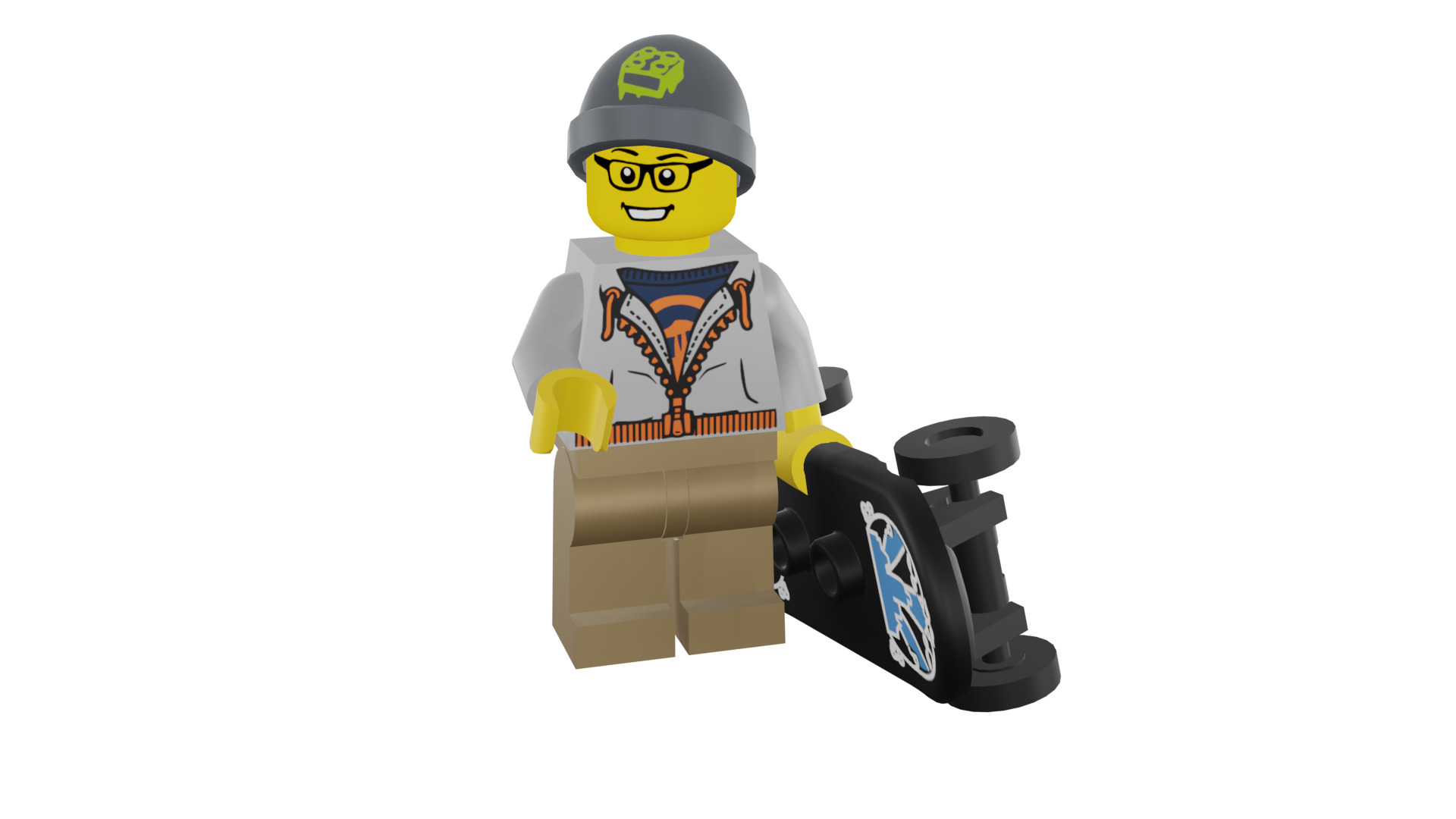 3D print minifigure - 8804-9 Street Skater 3D print model_6