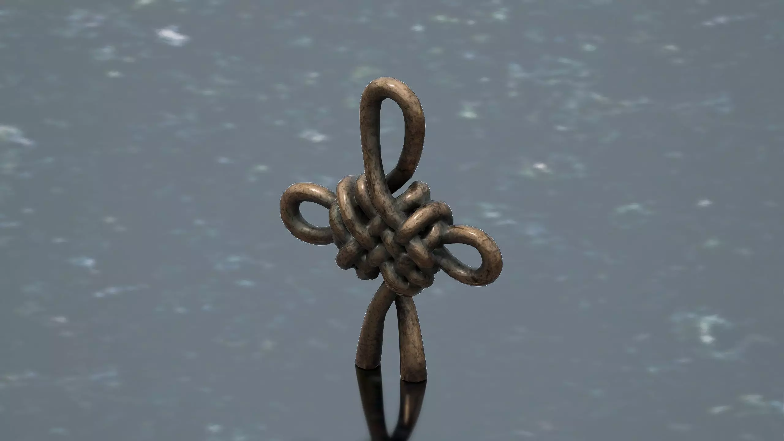 Chinese knot metal sculpture Low-poly 3D model