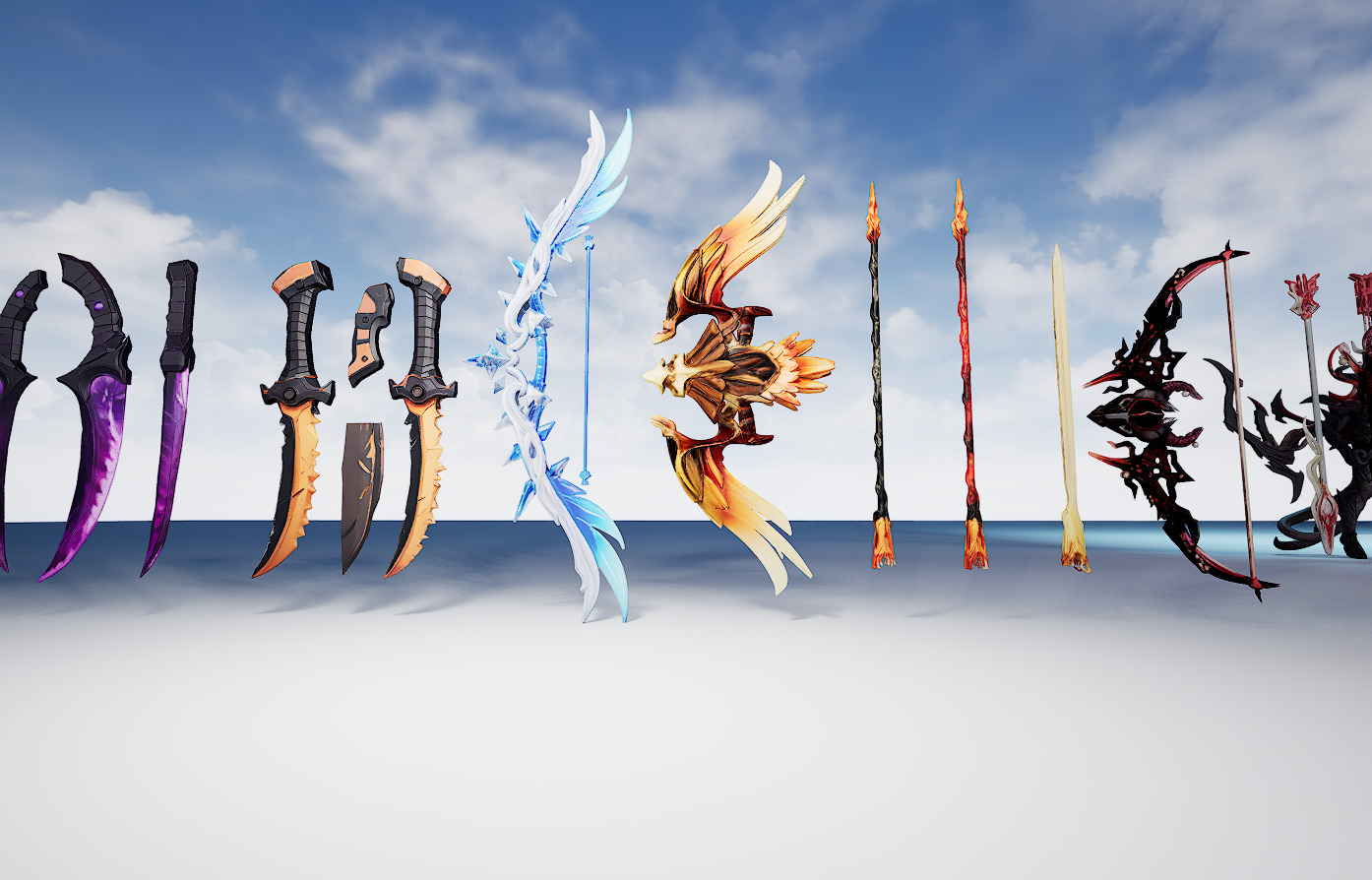 26 Stylized melee weapon assets 3D model_2