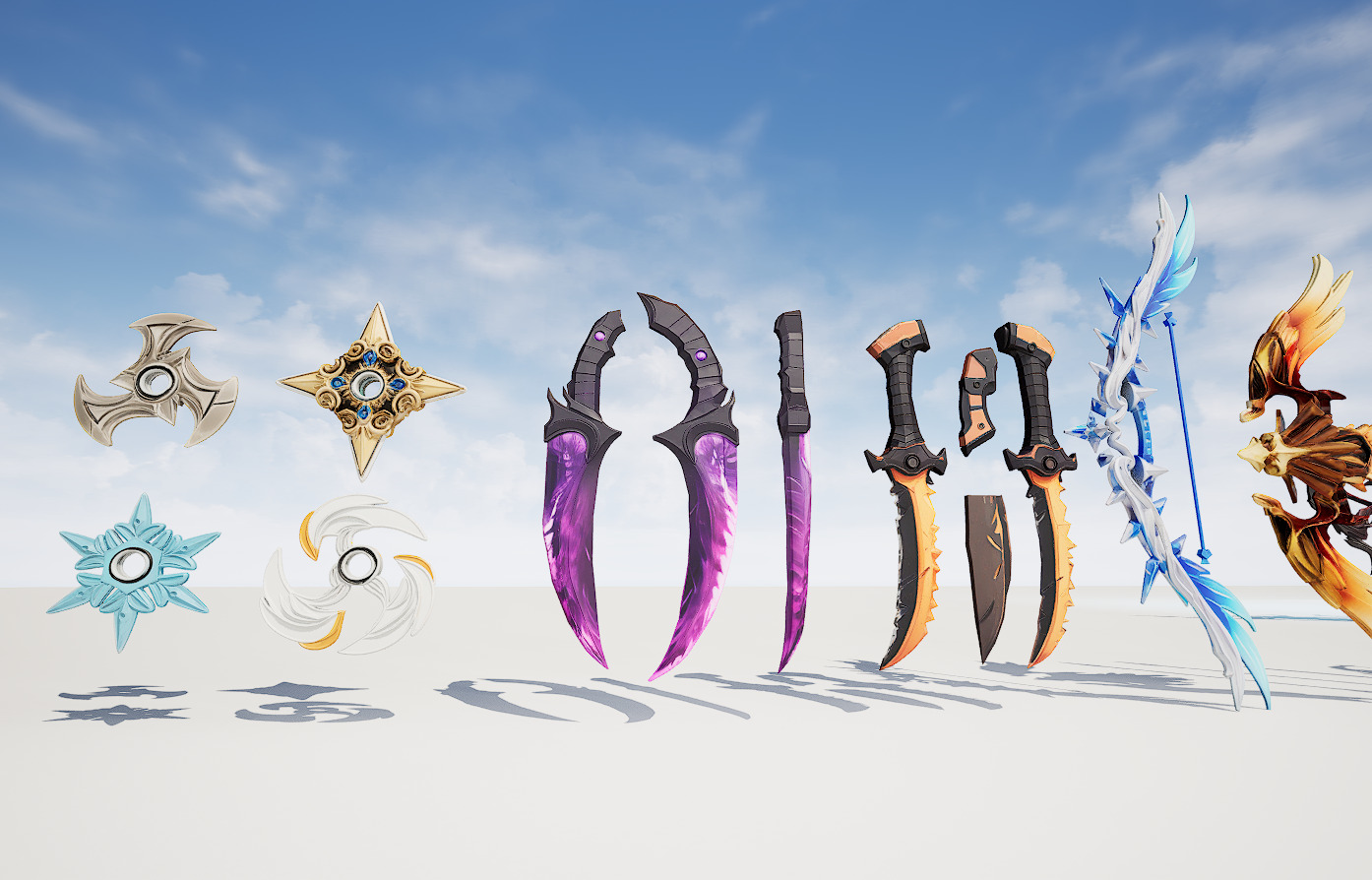 26 Stylized melee weapon assets 3D model_18