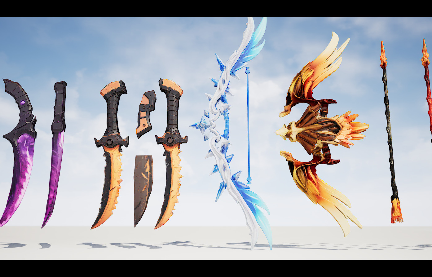 26 Stylized melee weapon assets 3D model_17