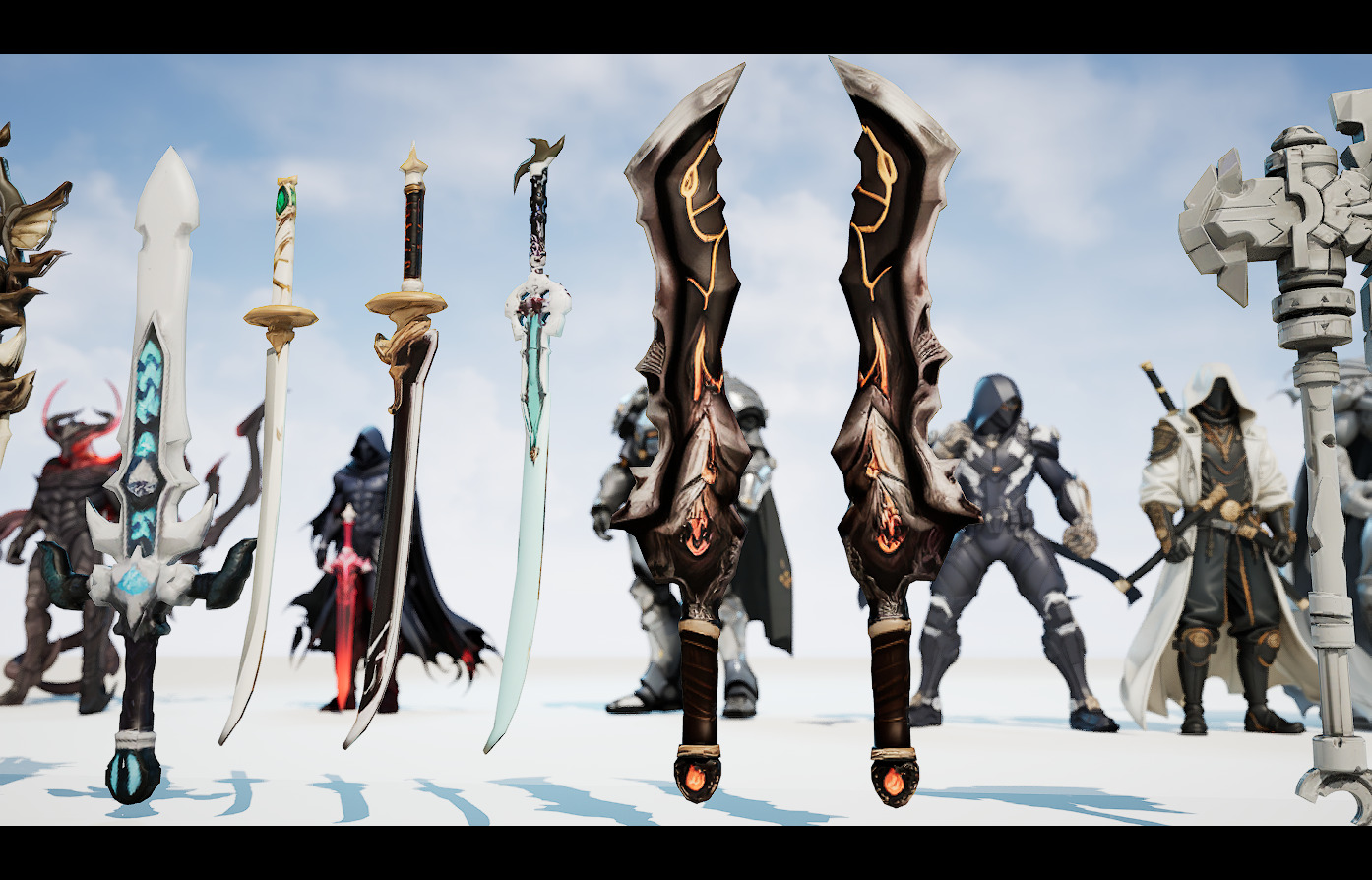 26 Stylized melee weapon assets 3D model_11