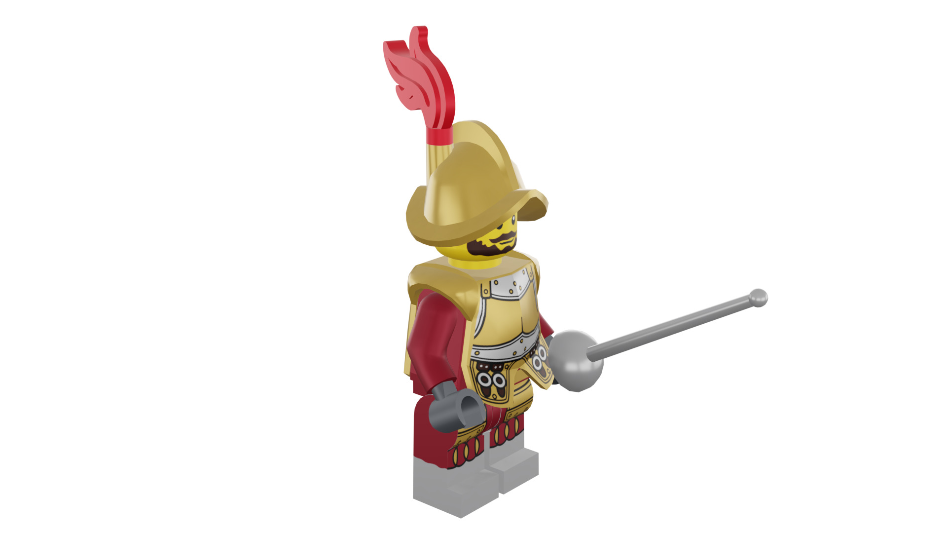 3D print minifigure - 8833-2 Conquistador 3D print model_11