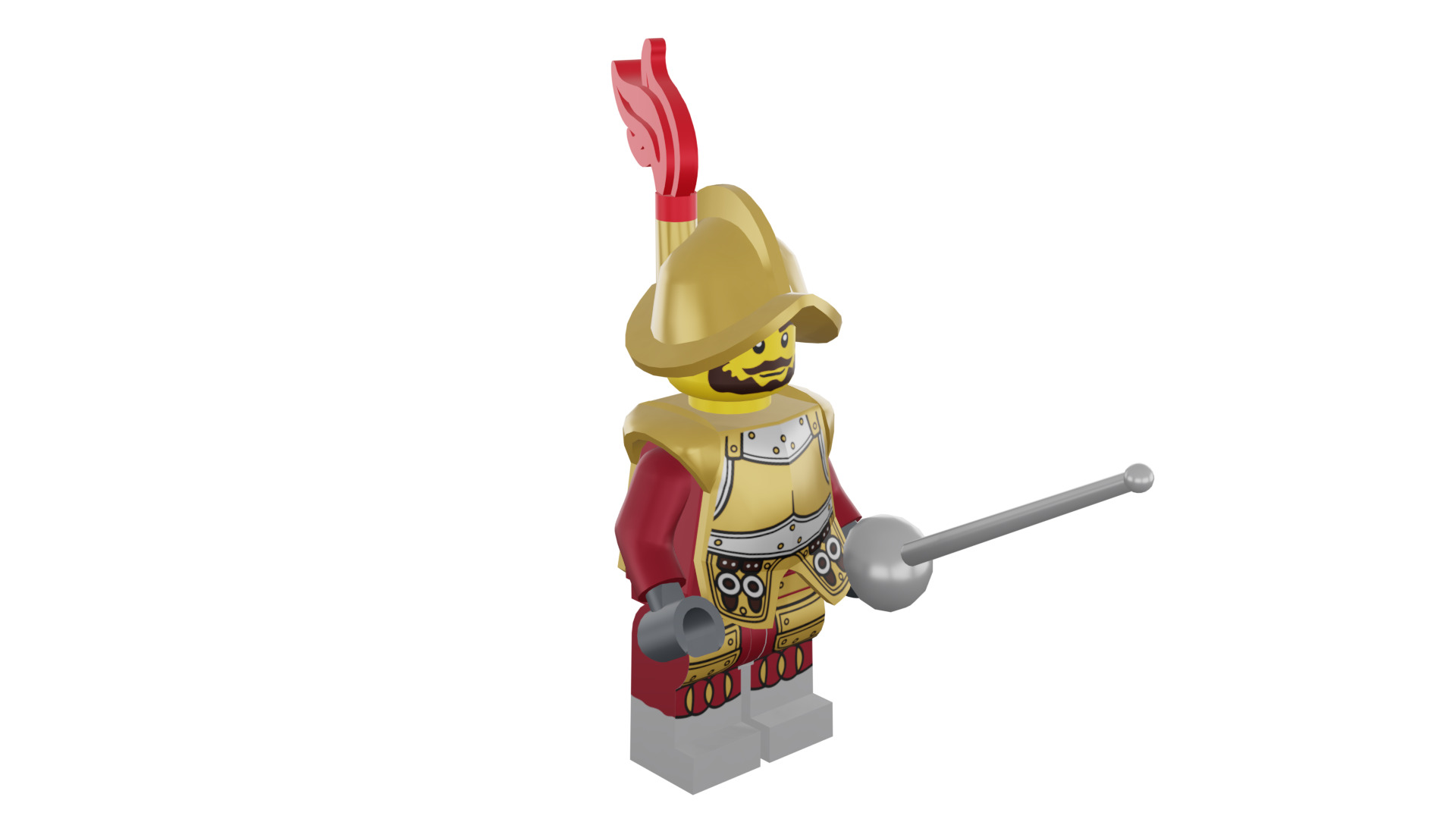 3D print minifigure - 8833-2 Conquistador 3D print model_10