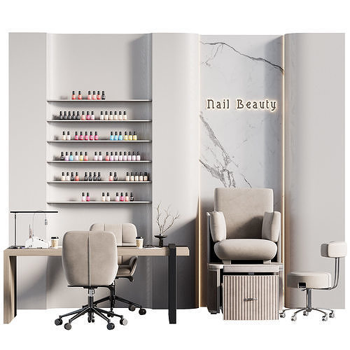 Manicure and pedicure area in the beauty salon 05 3D model