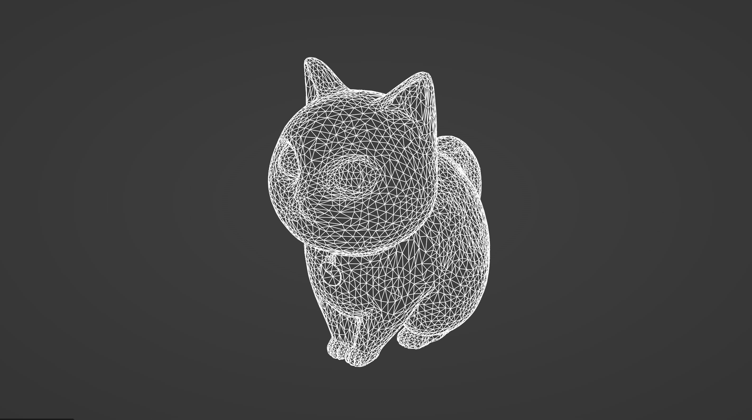 Adorable Stylized White Cat with Collar 3D model_7